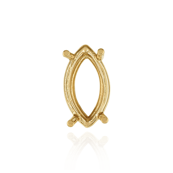 ITI NYC Four Prong Marquise Shape Wire Basket Settings in 18K Gold (4.25 x 1.75 mm - 16.00 x 8.00 mm)