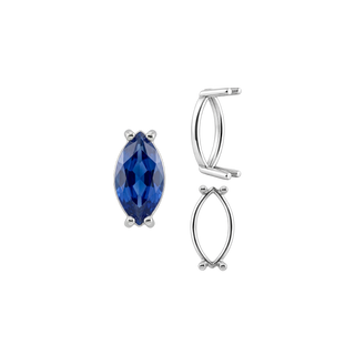 ITI NYC Four Prong Marquise Shape Single Base Settings in Sterling Silver (6.00 x 3.00 mm - 20.00 x 10.00 mm)