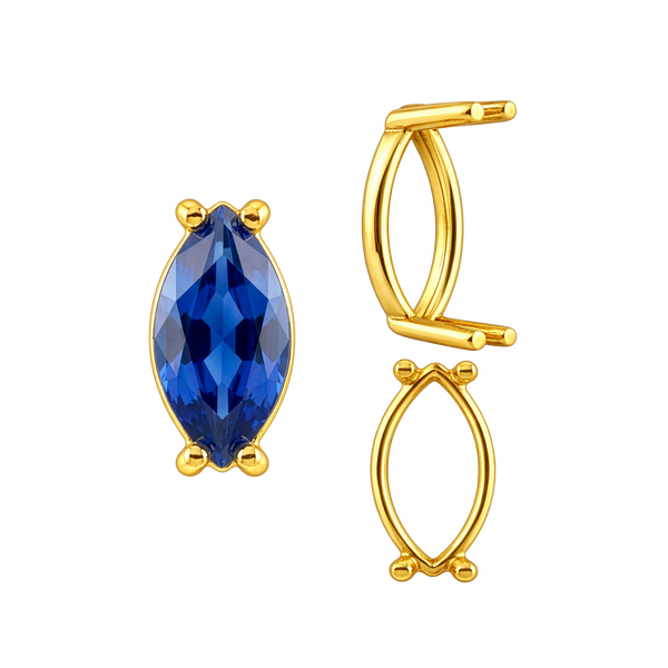 ITI NYC Four Prong Marquise Shape Single Base Settings in 14K Gold (6.00 x 3.00 mm - 20.00 x 10.00 mm)