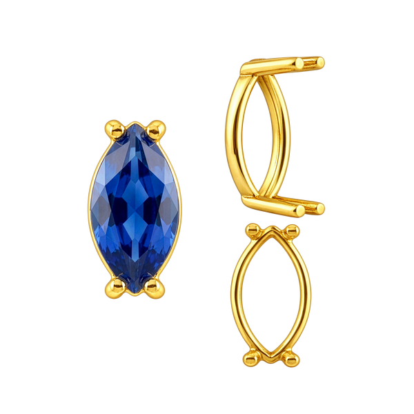 ITI NYC Four Prong Marquise Shape Single Base Settings in 14K Gold (6.00 x 3.00 mm - 20.00 x 10.00 mm)