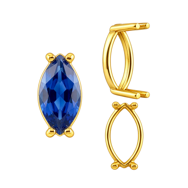 ITI NYC Four Prong Marquise Shape Single Base Settings in 14K Gold (6.00 x 3.00 mm - 20.00 x 10.00 mm)