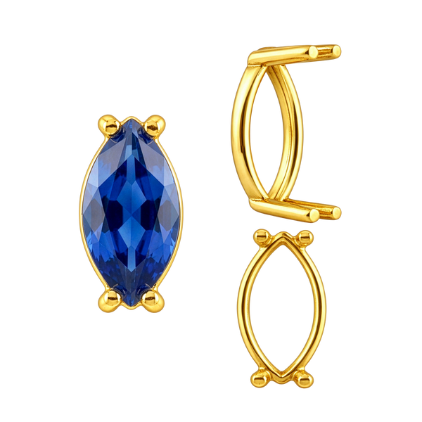 ITI NYC Four Prong Marquise Shape Single Base Settings in 14K Gold (6.00 x 3.00 mm - 20.00 x 10.00 mm)
