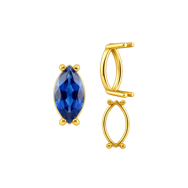 ITI NYC Four Prong Marquise Shape Single Base Settings in 14K Gold (6.00 x 3.00 mm - 14.00 x 7.00 mm)