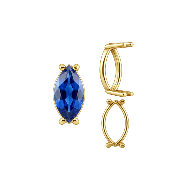 ITI NYC Four Prong Marquise Shape Single Base Settings in 14K Gold (6.00 x 3.00 mm - 14.00 x 7.00 mm)