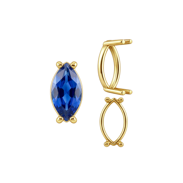 ITI NYC Four Prong Marquise Shape Single Base Settings in 14K Gold (6.00 x 3.00 mm - 14.00 x 7.00 mm)