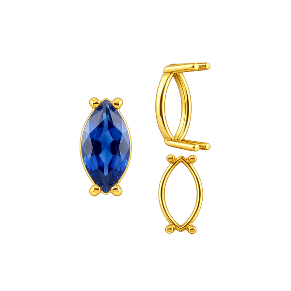 ITI NYC Four Prong Marquise Shape Single Base Settings in 14K Gold (6.00 x 3.00 mm - 20.00 x 10.00 mm)