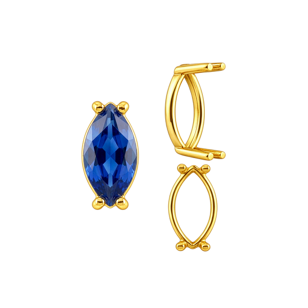 ITI NYC Four Prong Marquise Shape Single Base Settings in 14K Gold (6.00 x 3.00 mm - 20.00 x 10.00 mm)