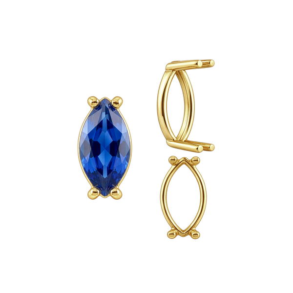 ITI NYC Four Prong Marquise Shape Single Base Settings in 14K Gold (6.00 x 3.00 mm - 14.00 x 7.00 mm)