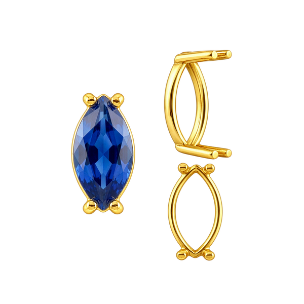 ITI NYC Four Prong Marquise Shape Single Base Settings in 14K Gold (6.00 x 3.00 mm - 14.00 x 7.00 mm)