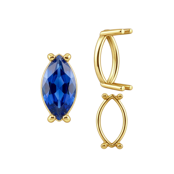 ITI NYC Four Prong Marquise Shape Single Base Settings in 14K Gold (6.00 x 3.00 mm - 14.00 x 7.00 mm)