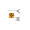 Square Four Prong Martini Style Earrings with Push Post