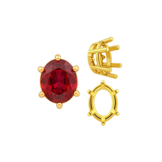 ITI NYC Six Prong Oval Basket Settings in 14K Gold (5.00 x 3.00 mm - 22.00 x 16.00 mm)