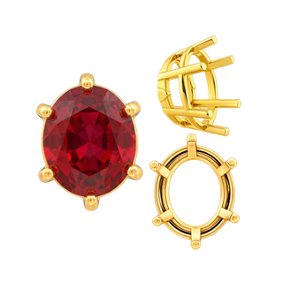 ITI NYC Six Prong Oval Basket Settings in 14K Gold (5.00 x 3.00 mm - 22.00 x 16.00 mm)