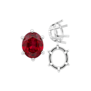 ITI NYC Six Prong Oval Basket Settings in Sterling Silver (6.00 x 4.00 mm - 12.00 x 8.00 mm)