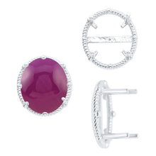 Load image into Gallery viewer, ITI NYC Four Prong Oval Cabochon Settings in Sterling Silver (6.00 x 4.00 mm - 25.00 x 18.00 mm)
