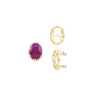 ITI NYC Four Prong Oval Cabochon Settings in 14K Gold (6.00 x 4.00 mm - 25.00 x 18.00 mm)
