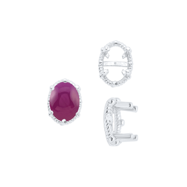 ITI NYC Four Prong Oval Cabochon Settings in 14K Gold (6.00 x 4.00 mm - 25.00 x 18.00 mm