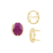 Load image into Gallery viewer, ITI NYC Four Prong Oval Cabochon Settings in 14K Gold (6.00 x 4.00 mm - 25.00 x 18.00 mm
