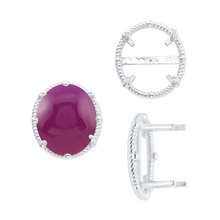 Load image into Gallery viewer, ITI NYC Four Prong Oval Cabochon Settings in Sterling Silver (6.00 x 4.00 mm - 25.00 x 18.00 mm)
