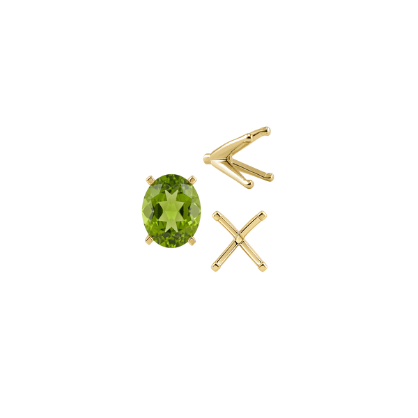 ITI NYC Four Prong Oval Settings with Peg in 14K Gold (6.00 x 4.00 mm - 14.00 x 10.00 mm)