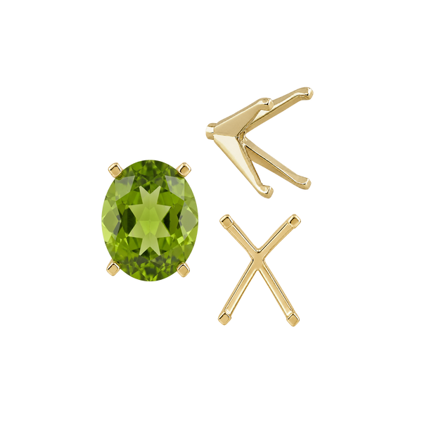 ITI NYC Four Prong Oval Settings with Peg in 14K Gold (6.00 x 4.00 mm - 14.00 x 10.00 mm)