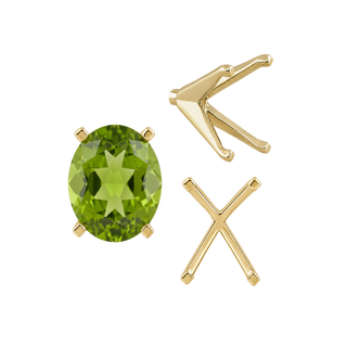 ITI NYC Four Prong Oval Settings with Peg in 14K Gold (6.00 x 4.00 mm - 14.00 x 10.00 mm)