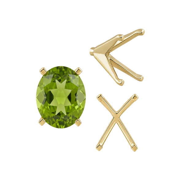 ITI NYC Four Prong Oval Settings with Peg in 14K Gold (6.00 x 4.00 mm - 14.00 x 10.00 mm)