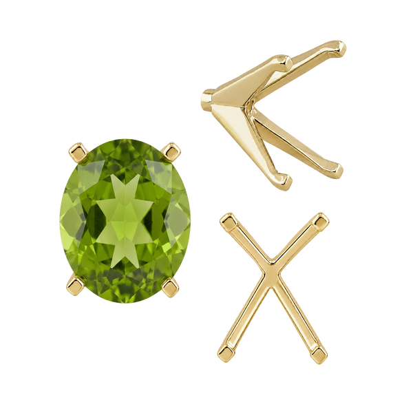 ITI NYC Four Prong Oval Settings with Peg in 14K Gold (6.00 x 4.00 mm - 14.00 x 10.00 mm)
