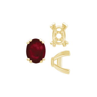 ITI NYC Twin Prong Oval Settings in 14K Gold (7.00 x 5.00 mm - 10.00 x 8.00 mm)