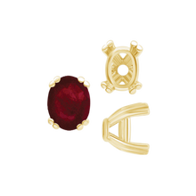 Load image into Gallery viewer, ITI NYC Twin Prong Oval Settings in 14K Gold (7.00 x 5.00 mm - 10.00 x 8.00 mm)
