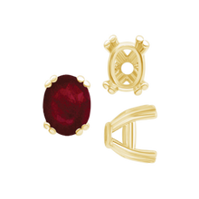 Load image into Gallery viewer, ITI NYC Twin Prong Oval Settings in 14K Gold (7.00 x 5.00 mm - 10.00 x 8.00 mm)
