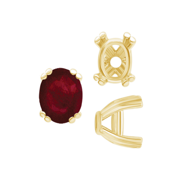 ITI NYC Twin Prong Oval Settings in 14K Gold (7.00 x 5.00 mm - 10.00 x 8.00 mm)