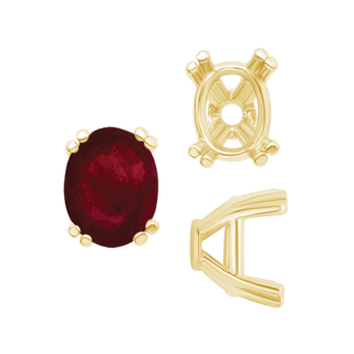 ITI NYC Twin Prong Oval Settings in 14K Gold (7.00 x 5.00 mm - 10.00 x 8.00 mm)