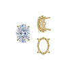 ITI NYC Four Prong Oval Filigree Settings in 14K Gold (5.00 x 3.00 mm - 20.00 x 15.00 mm)