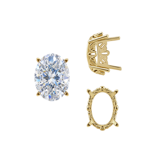 ITI NYC Four Prong Oval Filigree Settings in 14K Gold (5.00 x 3.00 mm - 20.00 x 15.00 mm)