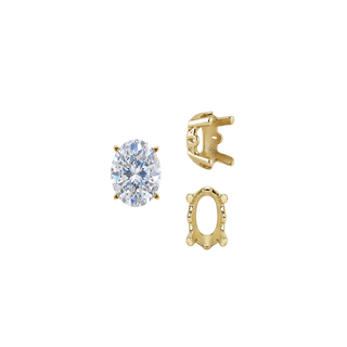 ITI NYC Four Prong Oval Filigree Settings in 14K Gold (5.00 x 3.00 mm - 20.00 x 15.00 mm)