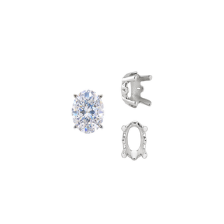 ITI NYC Four Prong Oval Filigree Settings in Sterling Silver (5.00 x 3.00 mm - 20.00 x 15.00 mm)