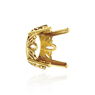 ITI NYC Four Prong Oval Filigree Settings in 14K Gold (5.00 x 3.00 mm - 20.00 x 15.00 mm)