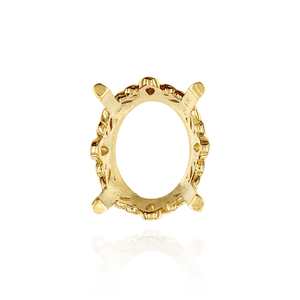 ITI NYC Four Prong Oval Filigree Settings in 14K Gold (5.00 x 3.00 mm - 22.00 x 16.00 mm)