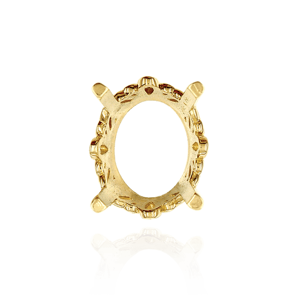 ITI NYC Four Prong Oval Filigree Settings in 14K Gold (5.00 x 3.00 mm - 20.00 x 15.00 mm)