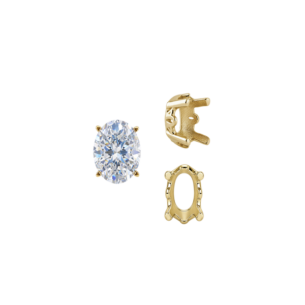 ITI NYC Four Prong Oval Filigree Settings in 14K Gold (5.00 x 3.00 mm - 20.00 x 15.00 mm)