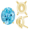 ITI NYC Four Prong Oval Tapered Settings in 14K Gold (4.00 x 3.00 mm - 13.00 x 10.00 mm)