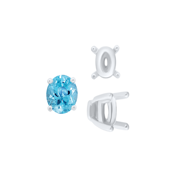 ITI NYC Four Prong Oval Tapered Settings in 18K Gold (4.00 x 3.00 mm - 13.00 x 10.00 mm)