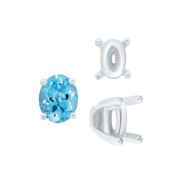 ITI NYC Four Prong Oval Tapered Settings in 18K Gold (4.00 x 3.00 mm - 13.00 x 10.00 mm)