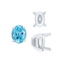 Load image into Gallery viewer, ITI NYC Four Prong Oval Tapered Settings in 18K Gold (4.00 x 3.00 mm - 13.00 x 10.00 mm)
