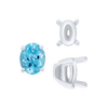 ITI NYC Four Prong Oval Tapered Settings in Sterling Silver (6.00 x 4.00 mm - 12.00 x 8.00 mm)