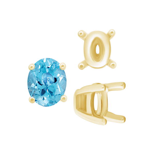 ITI NYC Four Prong Oval Tapered Settings in 14K Gold (4.00 x 3.00 mm - 13.00 x 10.00 mm)