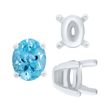 Load image into Gallery viewer, ITI NYC Four Prong Oval Tapered Settings in Sterling Silver (4.00 x 3.00 mm - 13.00 x 10.00 mm)
