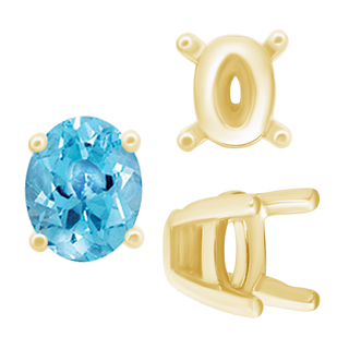 ITI NYC Four Prong Oval Tapered Settings in 14K Gold (6.00 x 4.00 mm - 12.00 x 8.00 mm)
