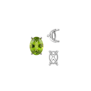 ITI NYC Four Prong Oval Tapered Basket Settings in Sterling Silver (5.50 x 3.50 mm - 11.50 x 9.50 mm)